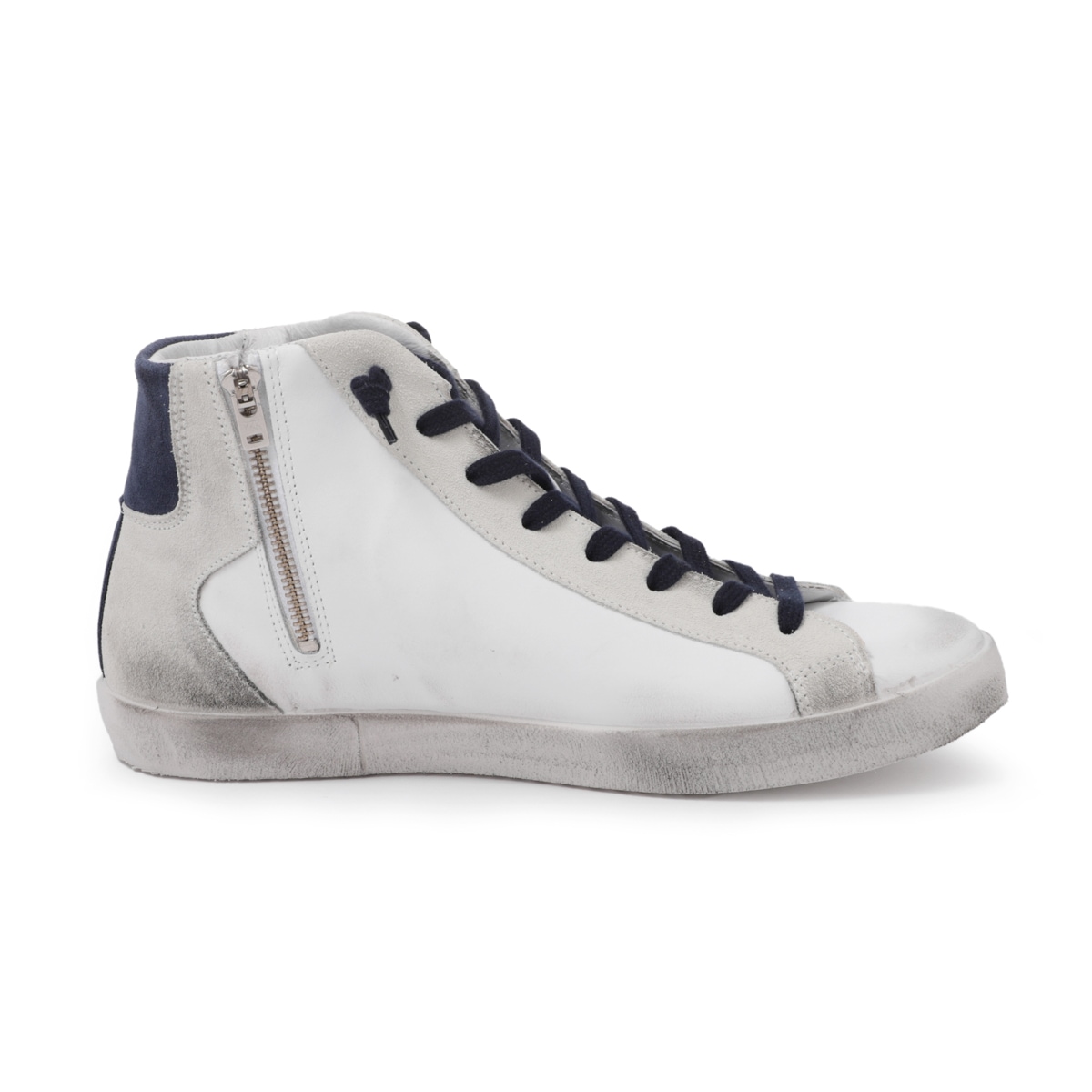 【アウトレット】【ラスト1点】2Star ツースター スニーカー/SNEAKER HIGH 105 IN PELLE BIANCA【大きいサイズあり】 メンズ