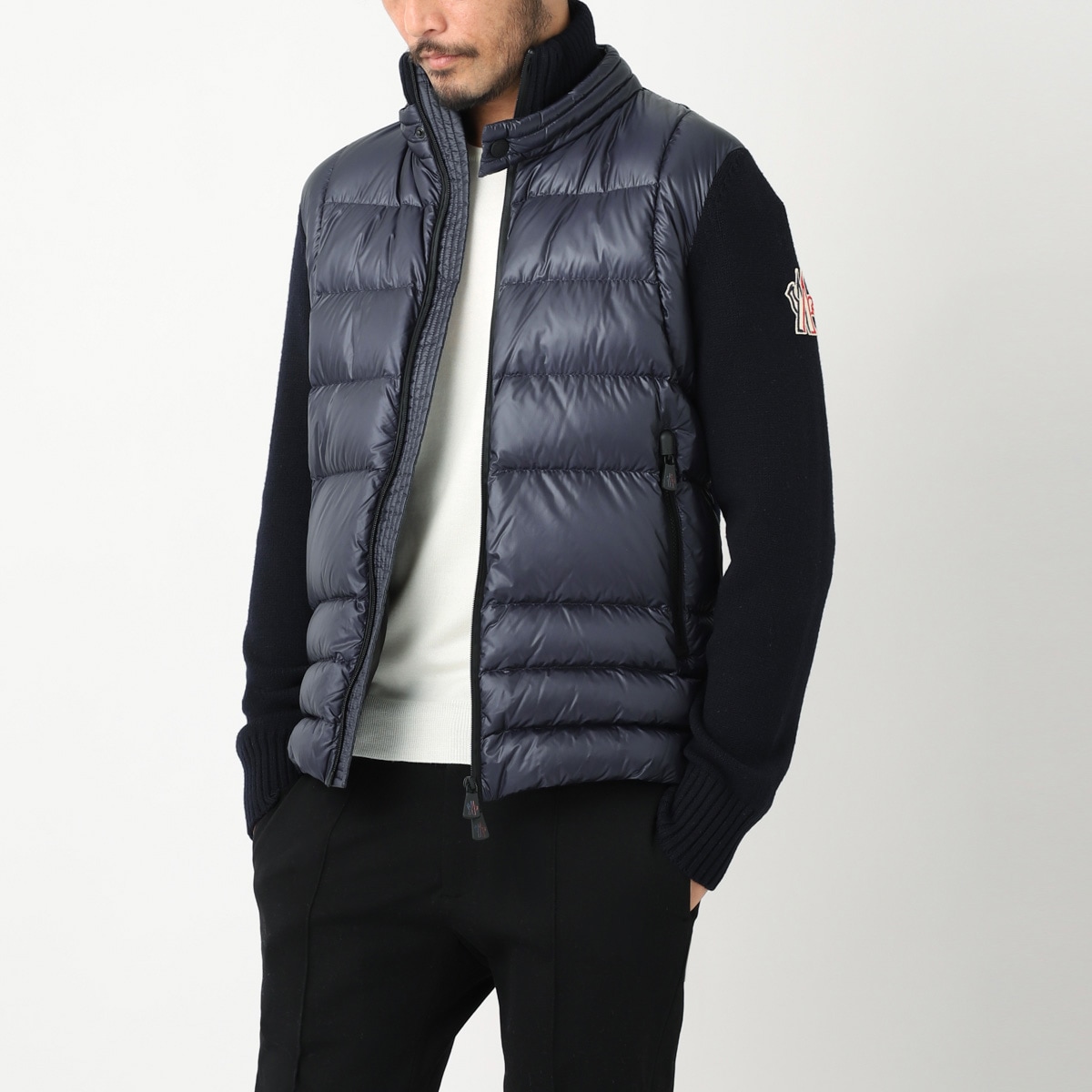【アウトレット】【ラスト1点】MONCLER GRENOBLE モンクレール グルノーブル ダウン切り替え ニットブルゾン メンズ
