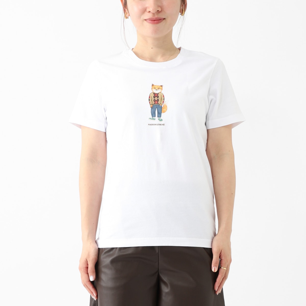 MAISON KITSUNE クルーネックTシャツ mm00117kj0118 アウトレット】MAISON KITSUNE メゾンキツネ クルーネックT