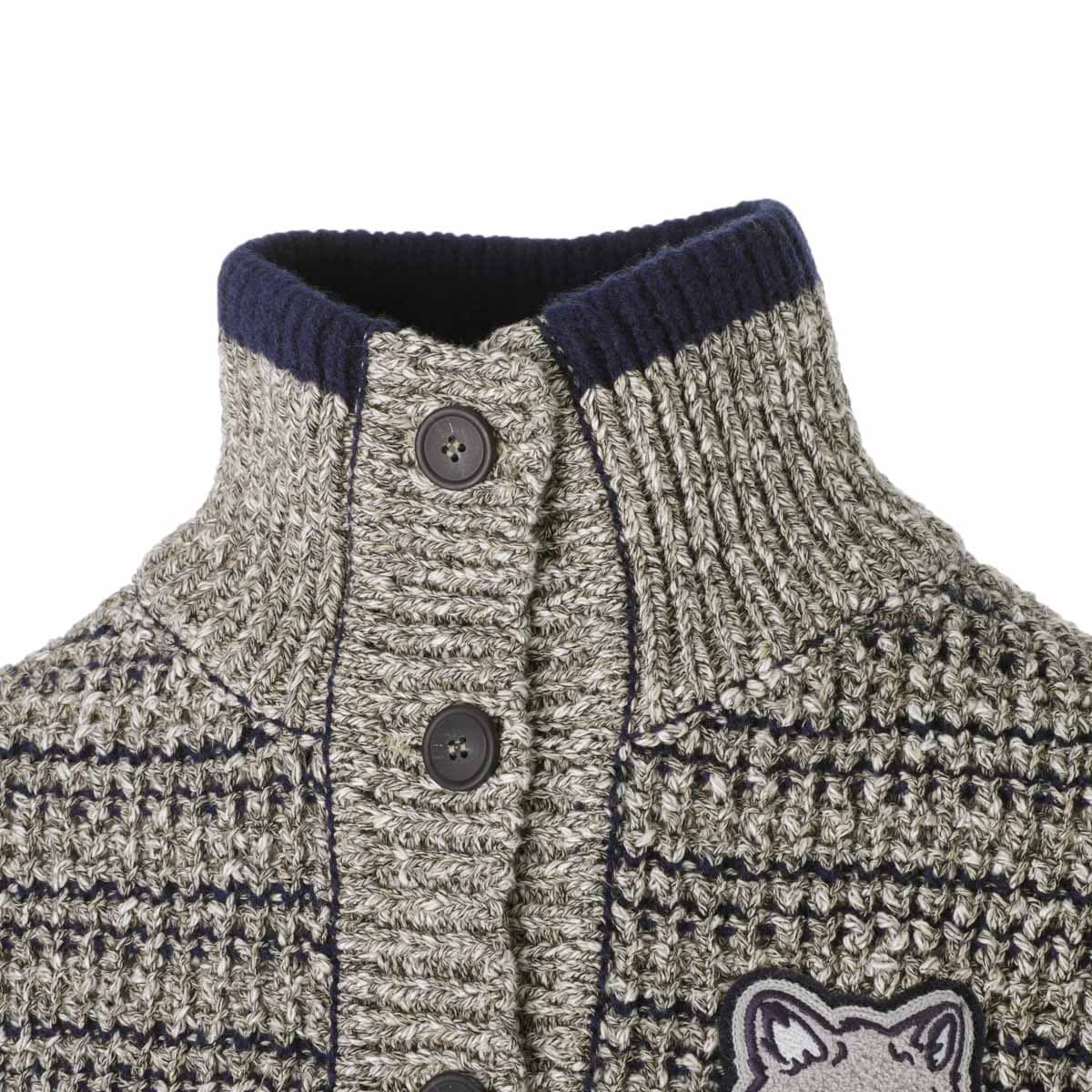 【タイムセール TOPS】MAISON KITSUNE メゾンキツネ カーディガン/スタンドカラーニット/FOX HEAD CRAFTY COATIGAN レディース