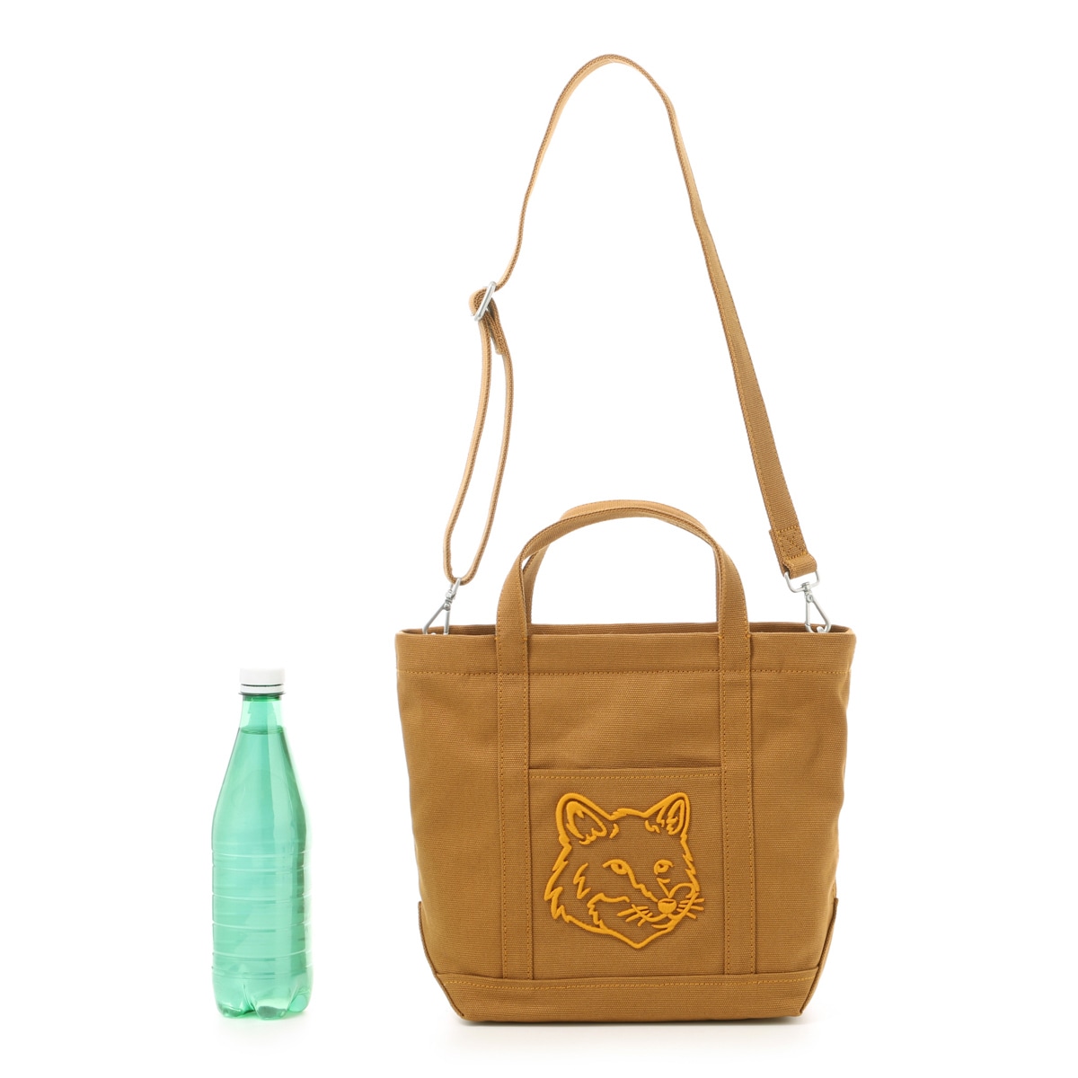 メゾンキツネ　トートバッグ　FOX HEAD SMALL TOTE キャメル MAISON KITSUNE メゾン キツネ バッグ トートバッグ FOX HEAD