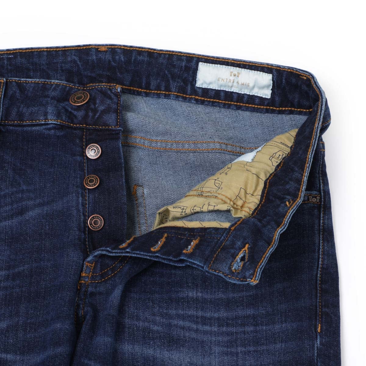 【アウトレット】【ラスト1点】entre amis アントレアミ ボタンフライジーンズ/5 TK DENIM CORTO メンズ
