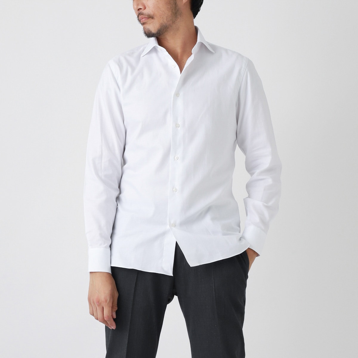 【アウトレット】【ラスト1点】BORRIELLO ボリエッロ ワイドカラーシャツ/セミワイドカラー フレンチカラー/MARECHIARO SLIM FIT メンズ