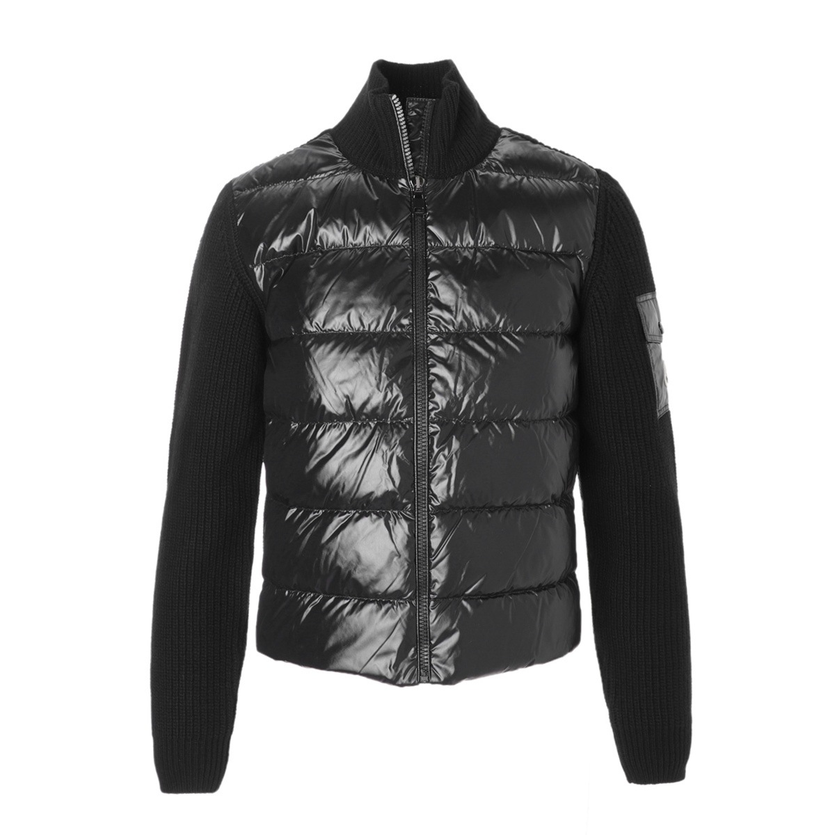 MONCLER S ハイブリッド カーディガン ネイビー MONCLER - MONCLER S ハイブリッド カーディガン ネイビーの通販