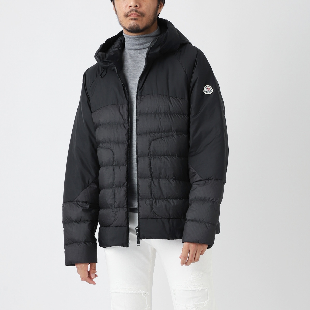 美品 MONCLER モンクレール サイズ5 ブルー シルバー金具 ナイロン  