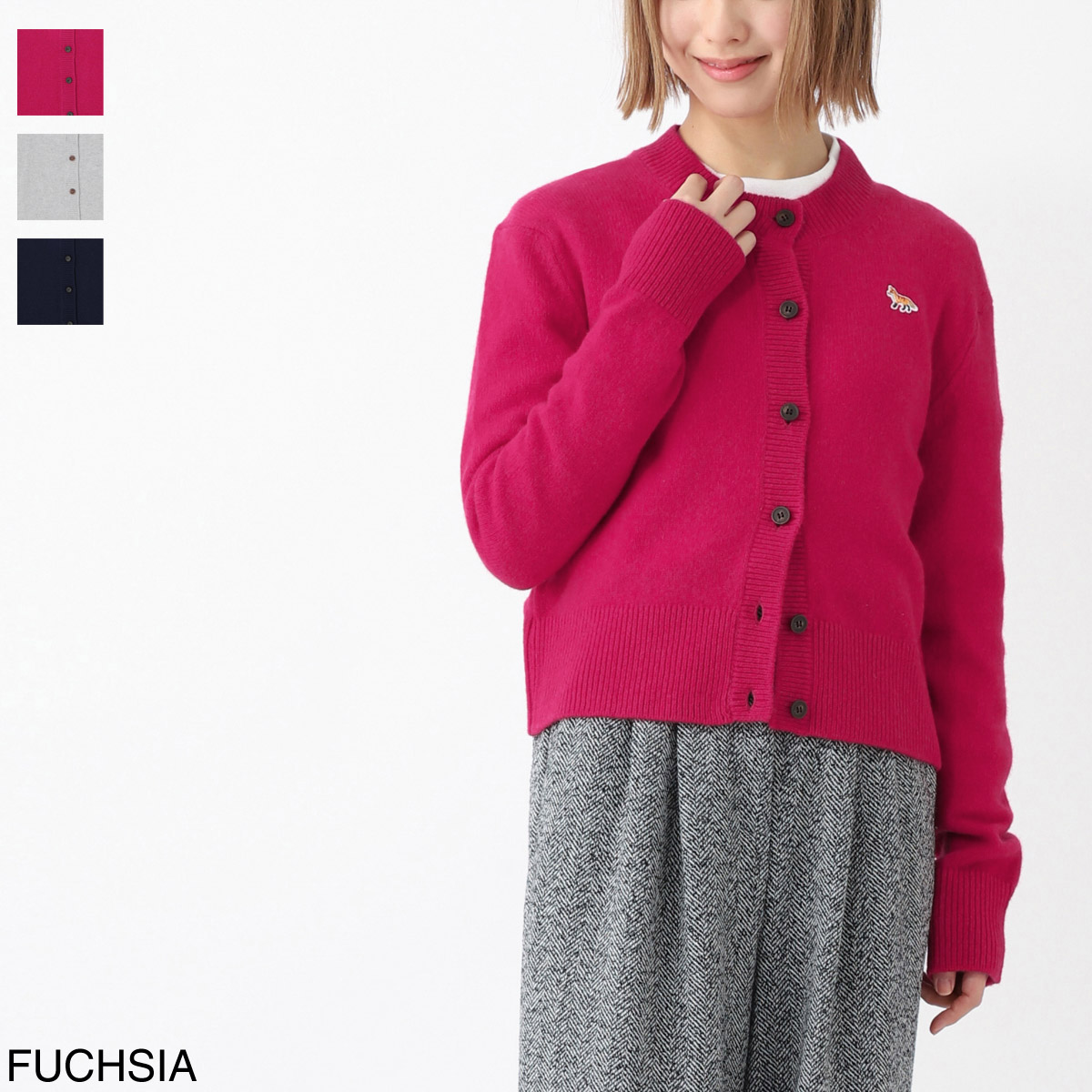 MAISON KITSUNE メゾンキツネ カーディガン/BABY FOX PATCH FITTED CARDIGAN レディース