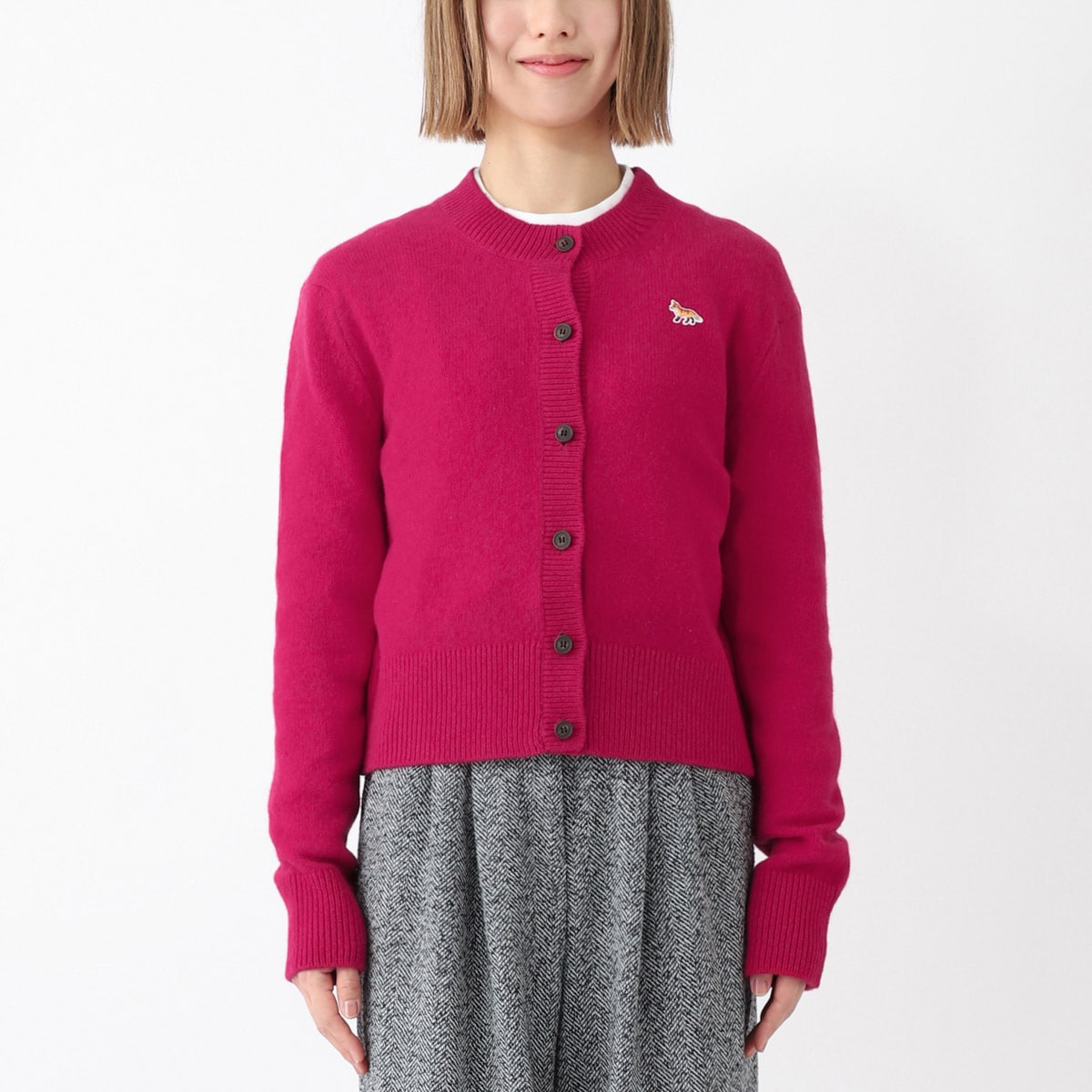 MAISON KITSUNE メゾンキツネ カーディガン/BABY FOX PATCH FITTED CARDIGAN レディース
