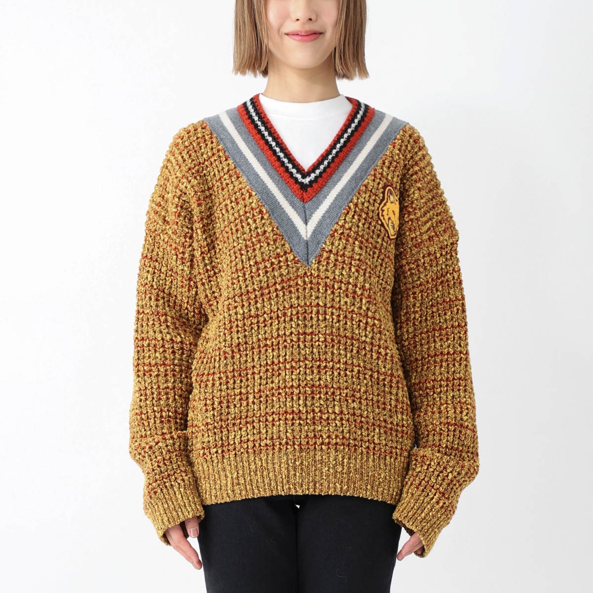 【Maison Kitsune】フラッシュフォックスプリント Vネック FLASH FOX ZIPPED BLOUSON | Maison Kitsuné