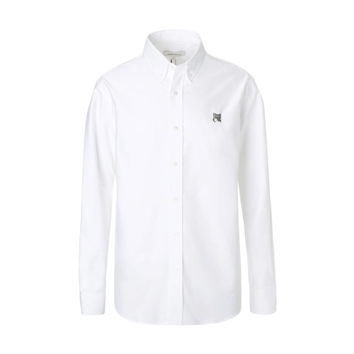 【アウトレット】【ラスト1点】MAISON KITSUNE メゾンキツネ ボタンダウンシャツ/長袖シャツ/BUTTON DOWN CASUAL SHIRT WITH GREY FOX HEAD PATCH メンズ