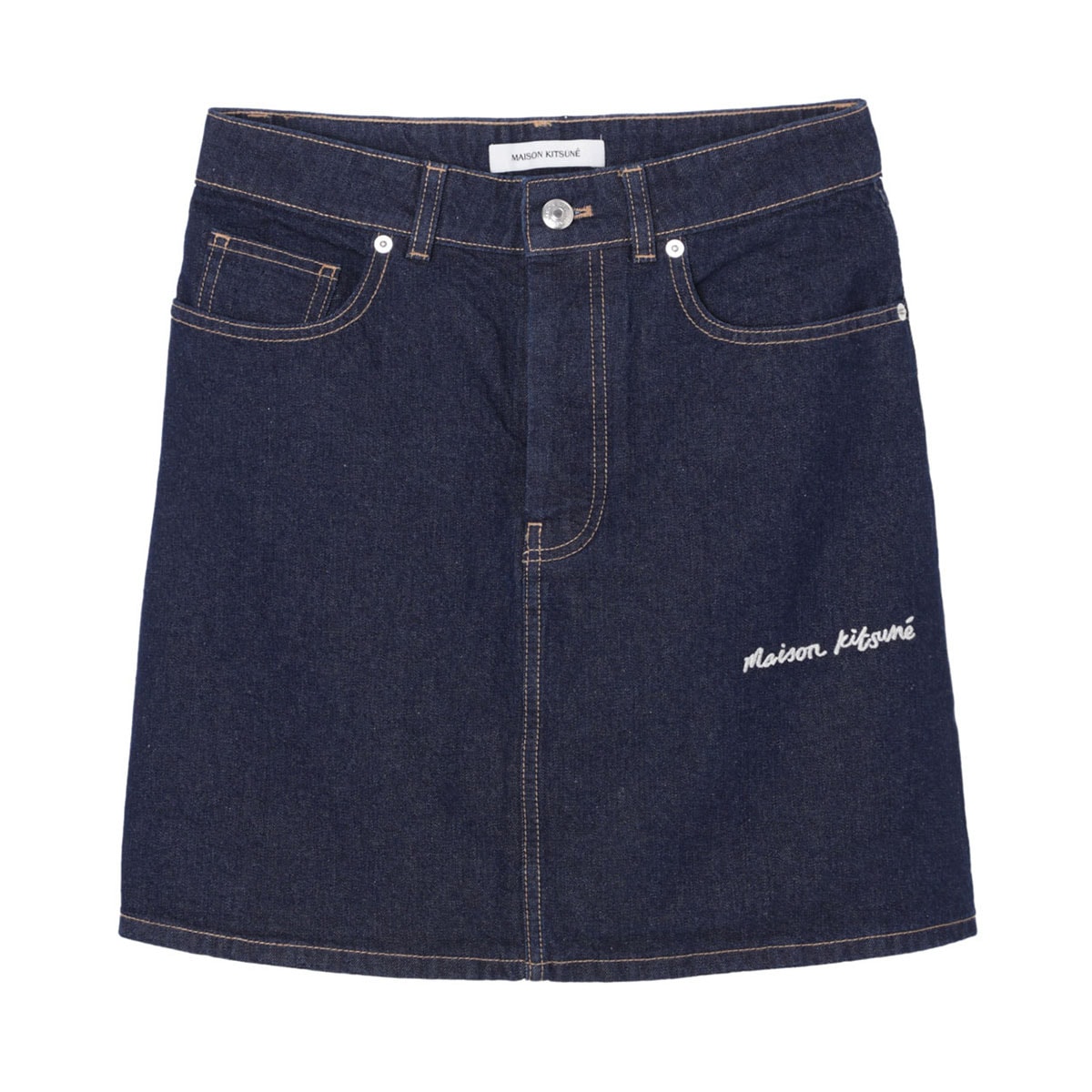 【アウトレット】【ラスト1点】MAISON KITSUNE メゾンキツネ デニムスカート/ミニスカート/MINI A-LINE SKIRT IN INDIGO DENIM レディース