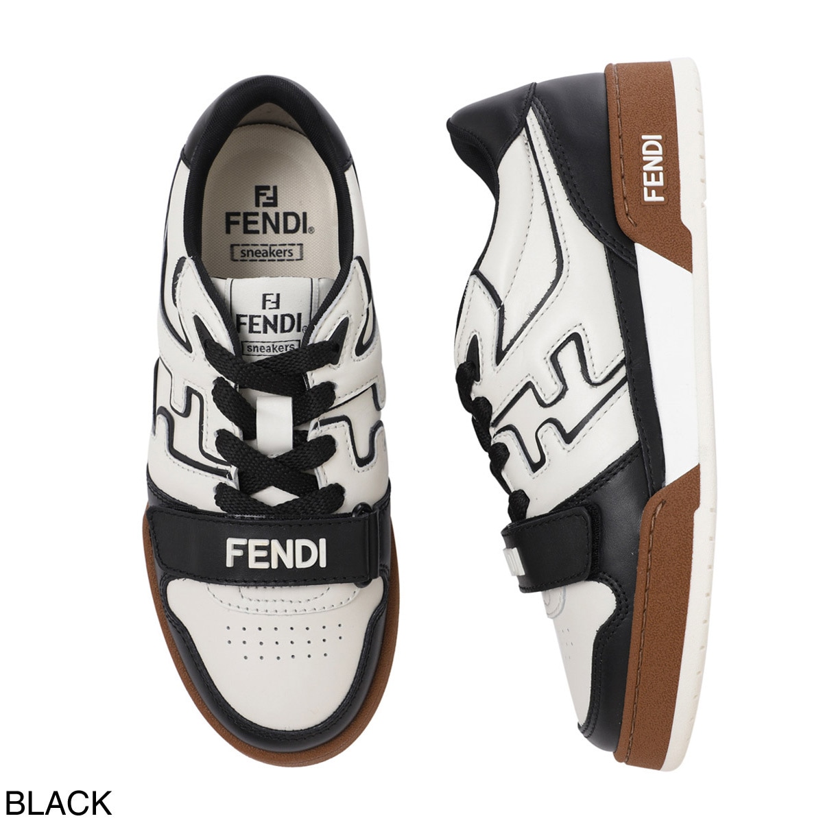 FENDI スニーカー FENDI 軽量ロートップスニーカー 本革レザー 白 ロゴ Fendi Flow