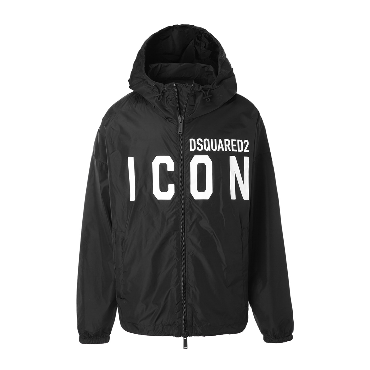 DSQUARED2 ICON ブラックナイロンジャケット アウトレット】DSQUARED2 ディースクエアード ナイロン