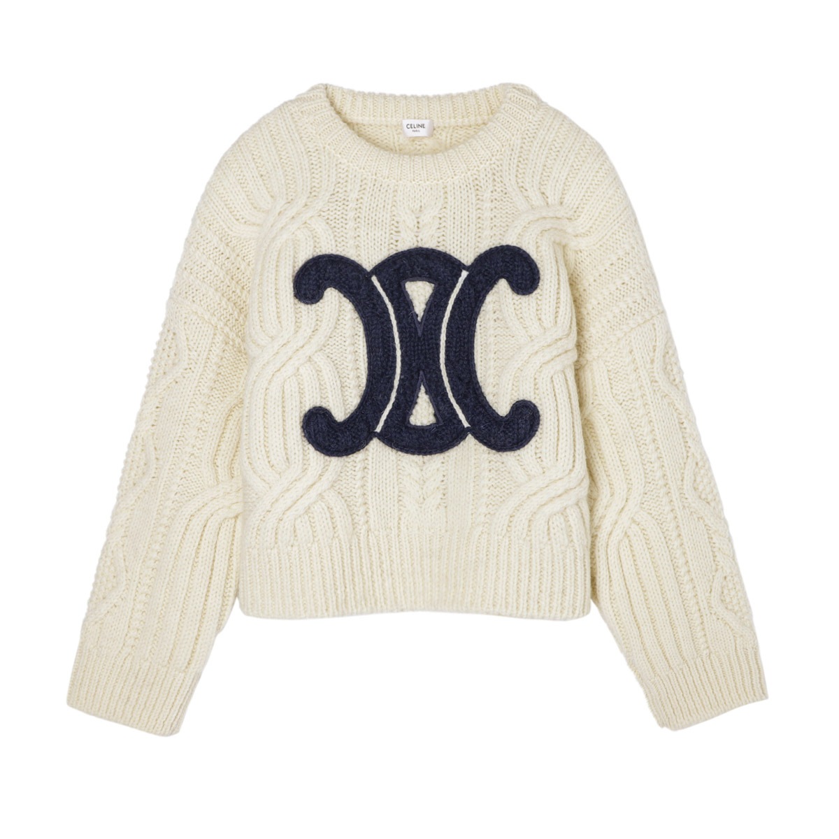 【アウトレット】CELINE セリーヌ クルーネックニット/PULL COL ROND TRIOMPHE レディース