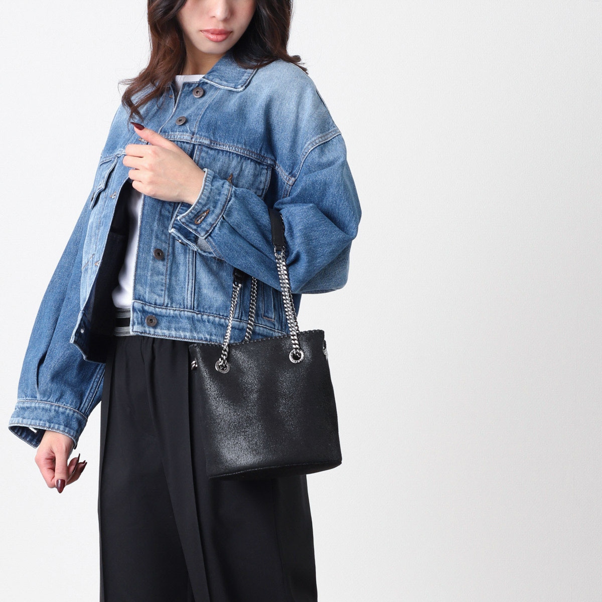 ショルダーバッグ・ポシェット FALABELLA SHAGGY DEER SHOULDER Women Black Falabella Wallet Crossbody Bag | Stella McCartney US