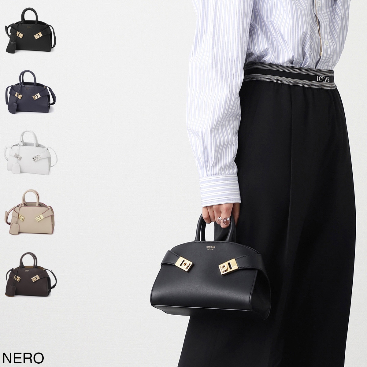 FERRAGAMO フェラガモ ハンドバッグ 2WAY/ショルダーバッグ/HUG
