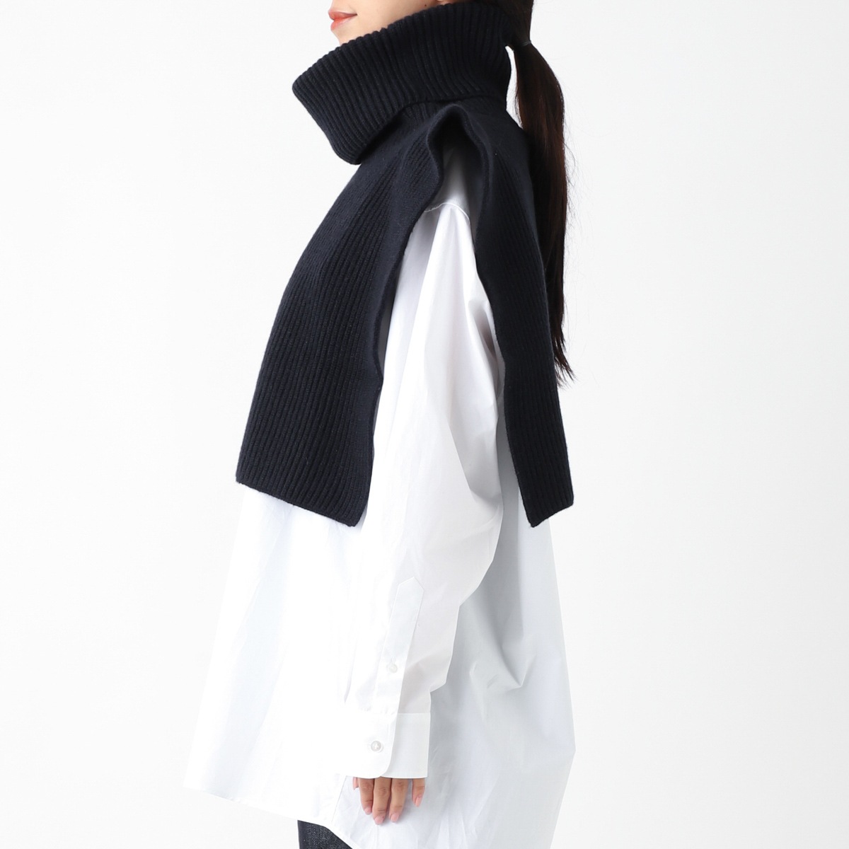 ザ ロウ THE ROW タバード EPPIE COLLAR ニットカラー ブルー レディース 7738-f377-ryb