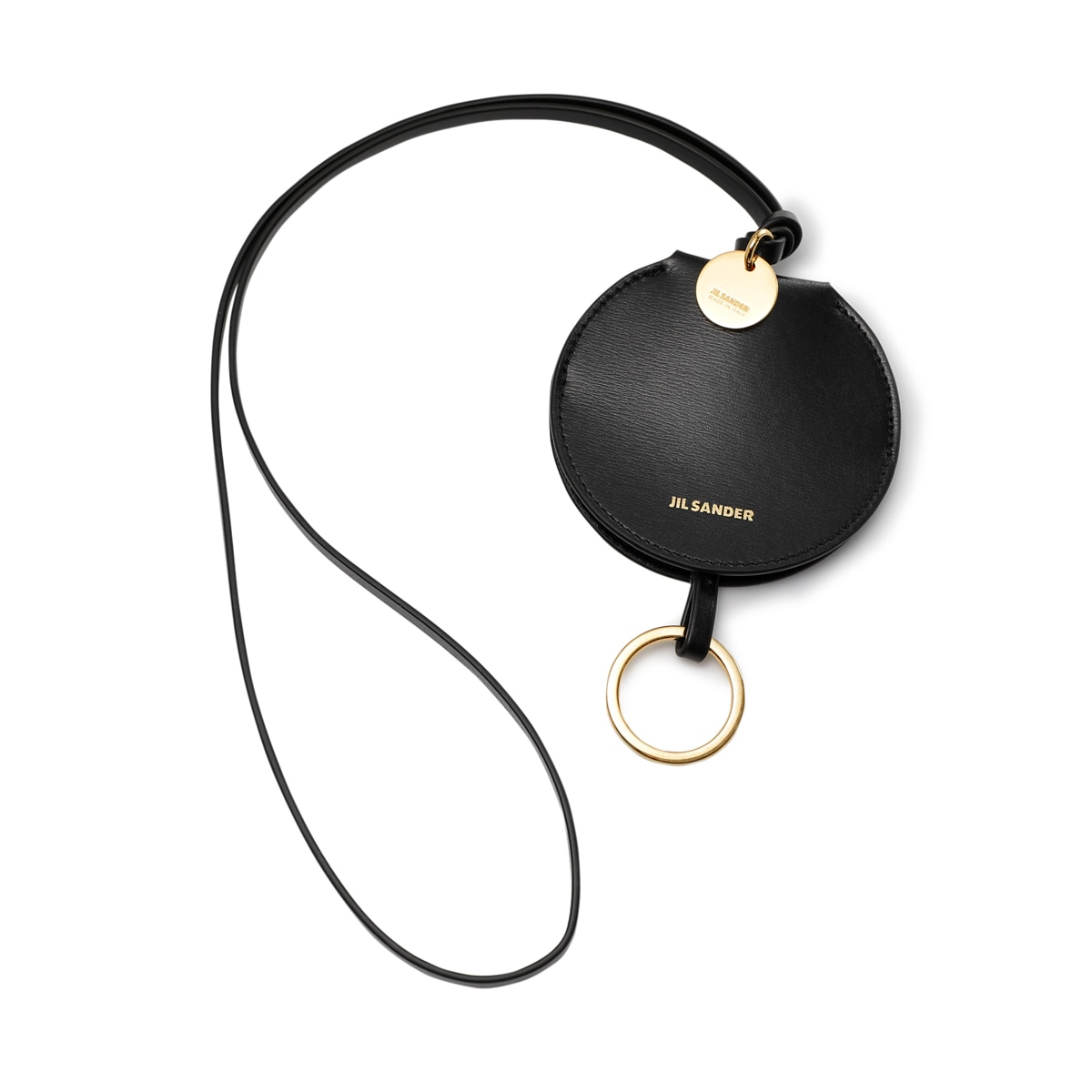 直営店☆JIL SANDER☆SALE! Knotted レザー キーリング/ BLACK JIL SANDER ジルサンダー ストラップ付き キーリング/バッグ