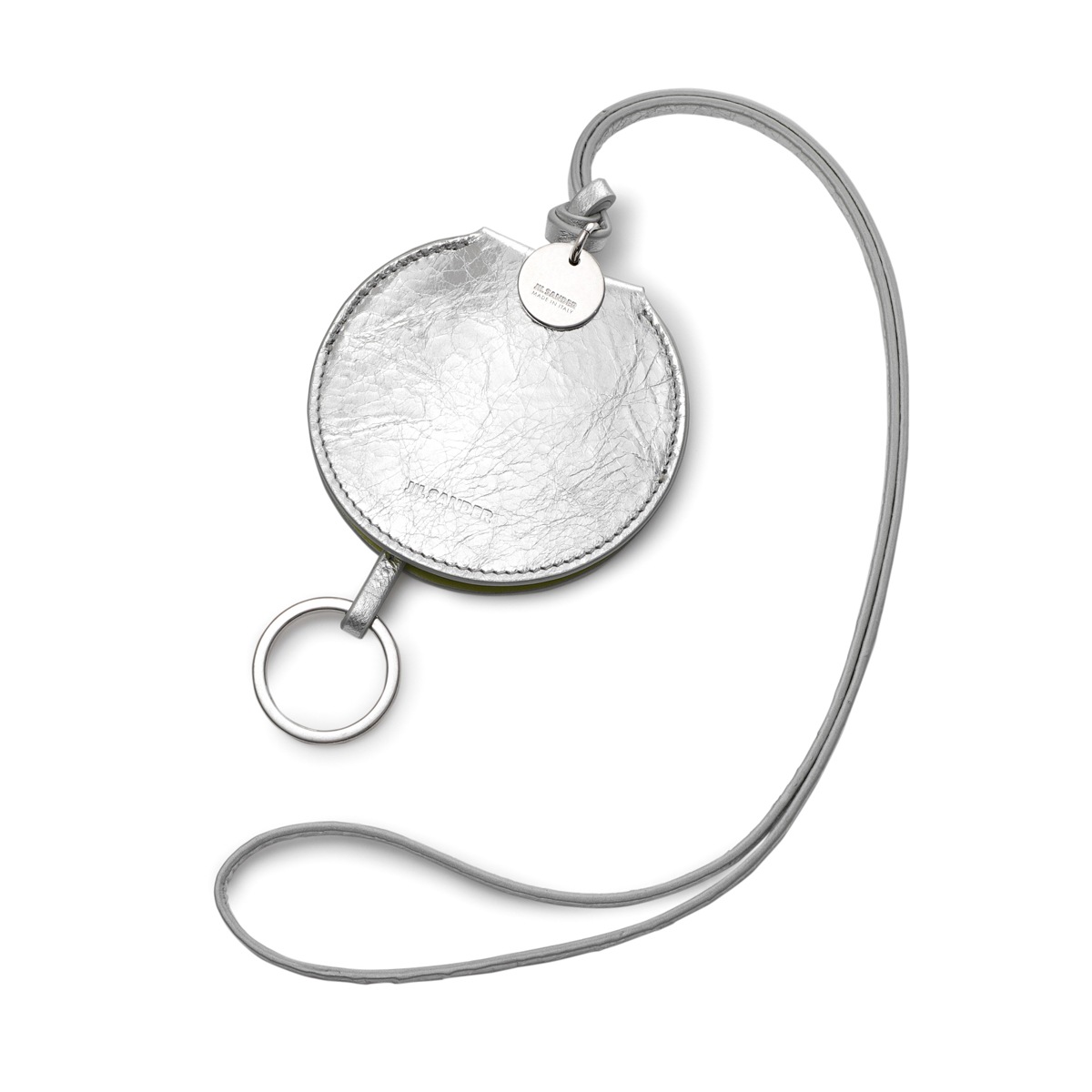 JIL SANDER ジルサンダー ストラップ付き キーリング/バッグチャームシルバー/ROUND KEY CASE レディース