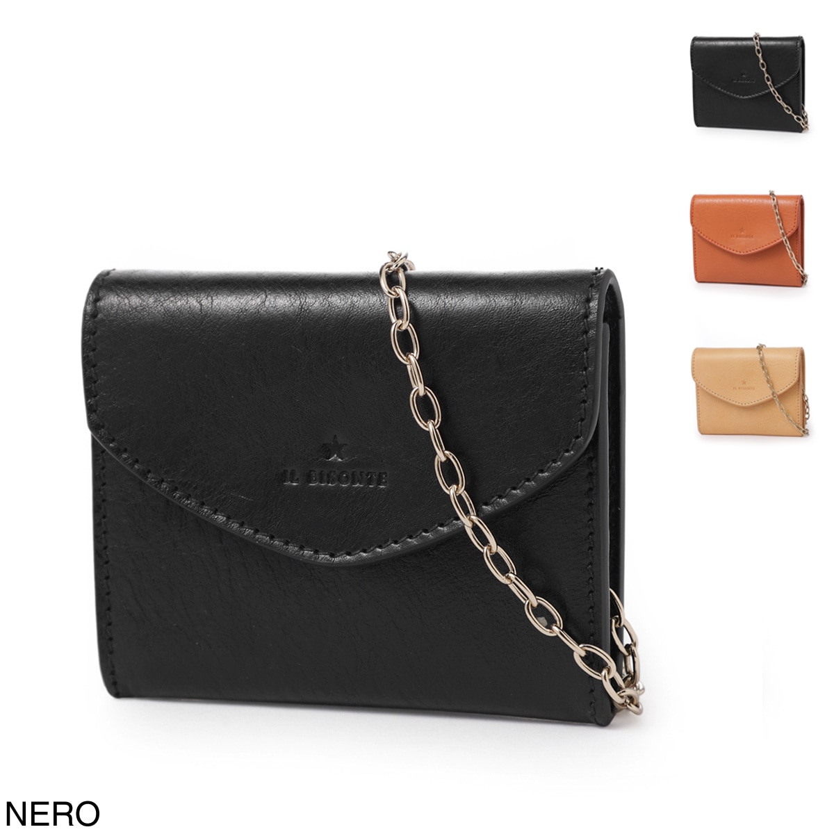 【アウトレット】IL BISONTE イルビゾンテ チェーン付きカードケース/CARD CASE BIGALLO