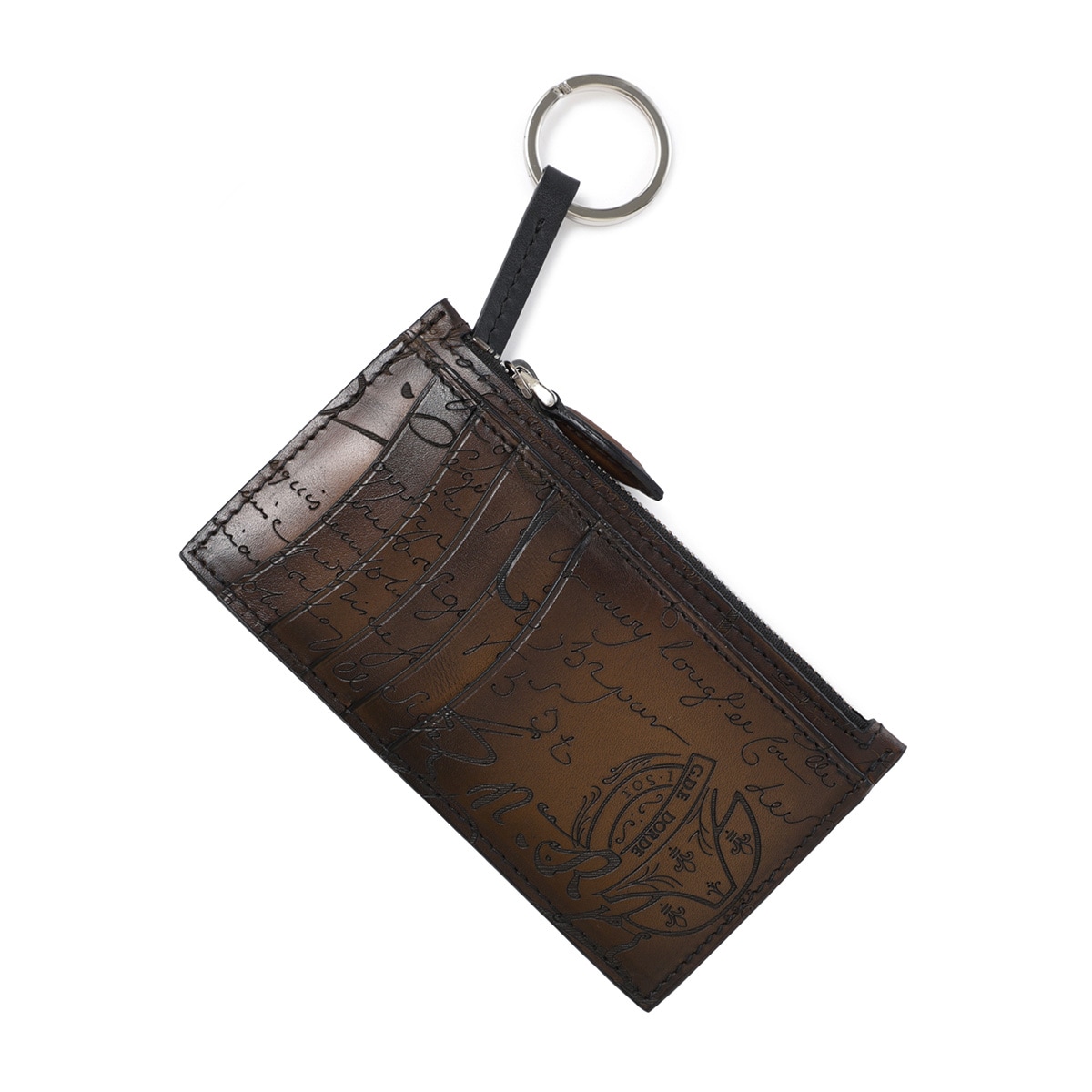 BERLUTI ベルルッティ キーリング付き カードケース/KOA MAXI SCRITTO LEATHER LONG ZIPPED CARD HOLDER メンズ