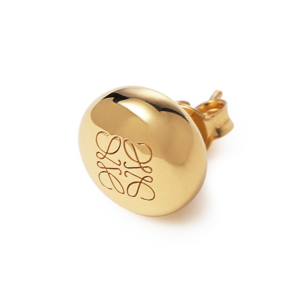 美品✧LOEWE ピアス アナグラム スタッド ピアス (スターリングシルバー) ゴールド