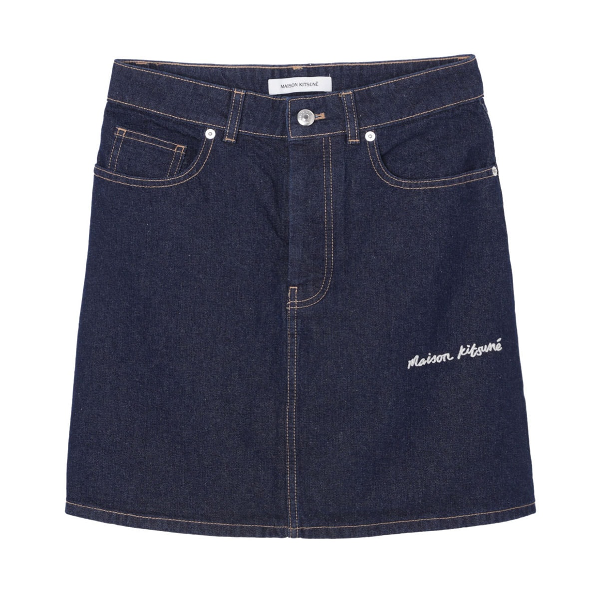 【タイムセール BTMS】【訳あり】【アウトレット】 MAISON KITSUNE メゾンキツネ デニムスカート/ミニスカート/MINI A-LINE SKIRT IN INDIGO DENIM【返品交換不可】 レディース