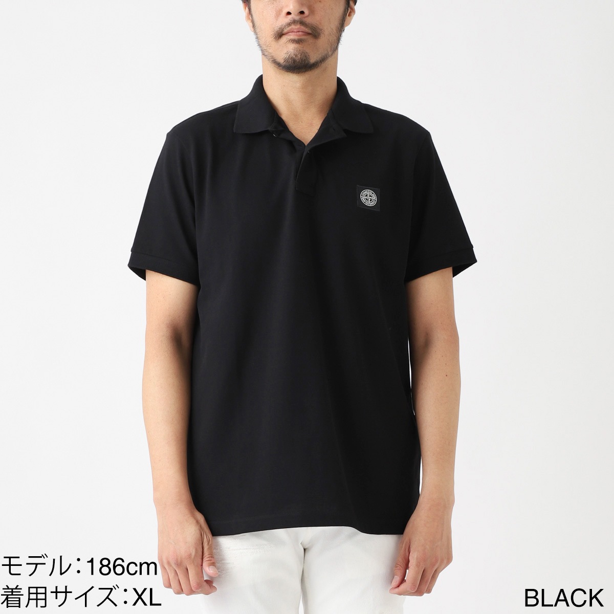 ◆美品◆ ストーンアイランド ポロシャツ ロゴマーク STONE ISLAND (ストーンアイランド) 胸ロゴ ライン 半袖