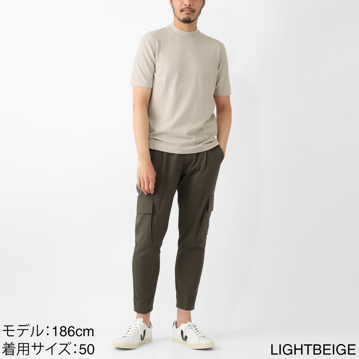 Gran Sasso グランサッソ モックネック半袖ニット/LUPETTO M/M 12G【大きいサイズあり】 メンズ