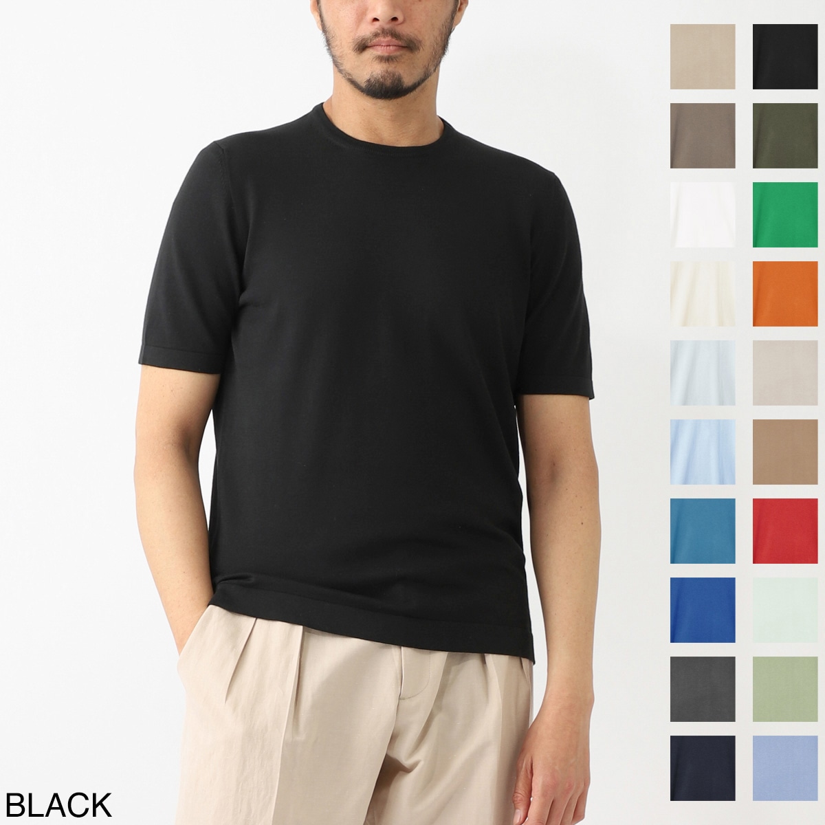 Gran Sasso グランサッソ クルーネック半袖ニット/PARICOLLO M/M 12G【大きいサイズあり】 メンズ