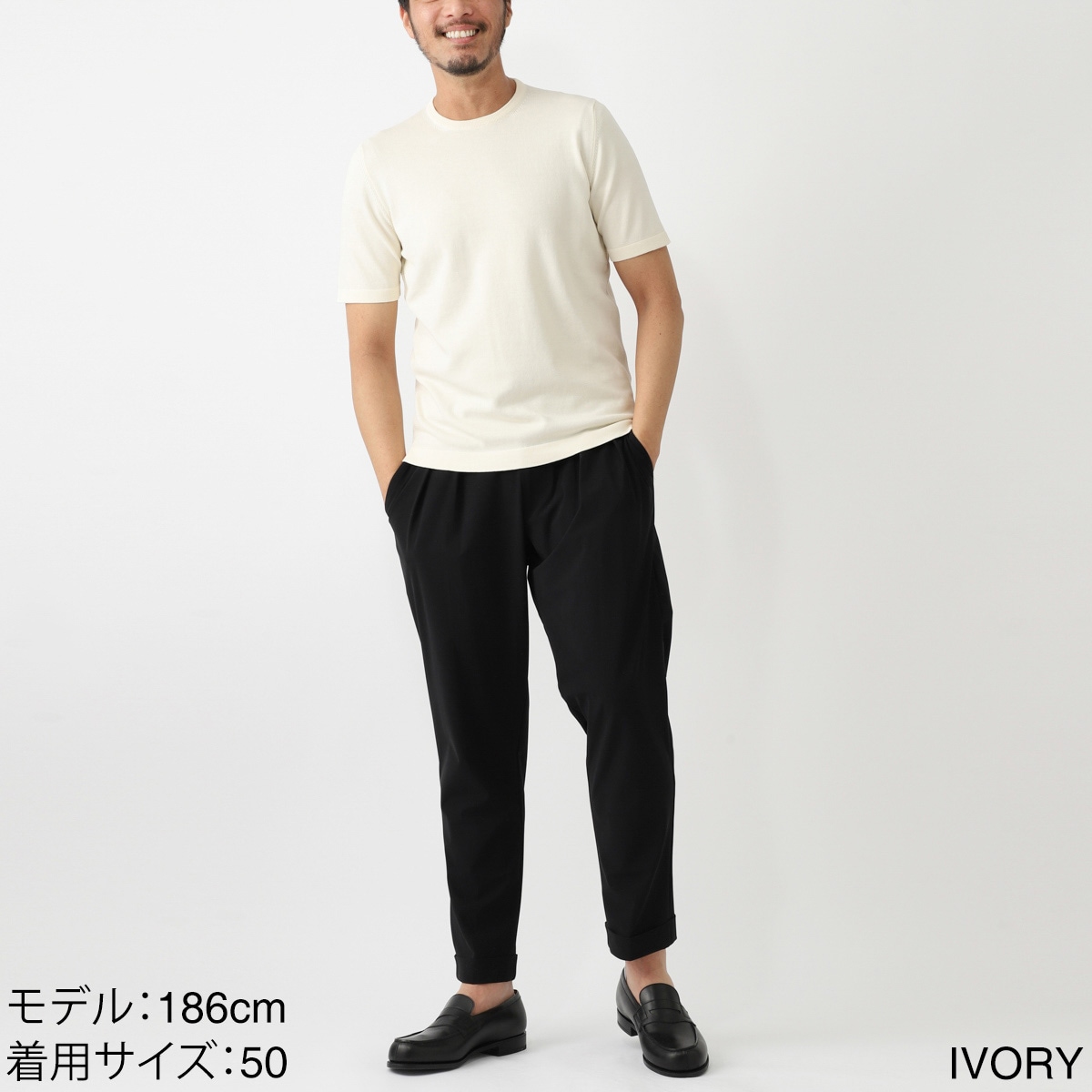 Gran Sasso グランサッソ クルーネック半袖ニット/PARICOLLO M/M 12G【大きいサイズあり】 メンズ