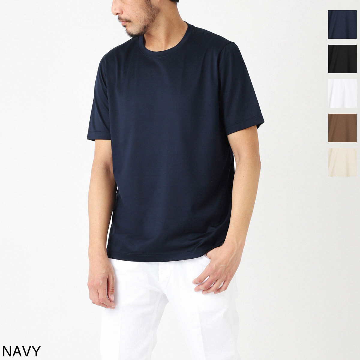 Gran Sasso グランサッソ クルーネックTシャツ/FILO SCOZIA T-SHIRT M/M【大きいサイズあり】 メンズ