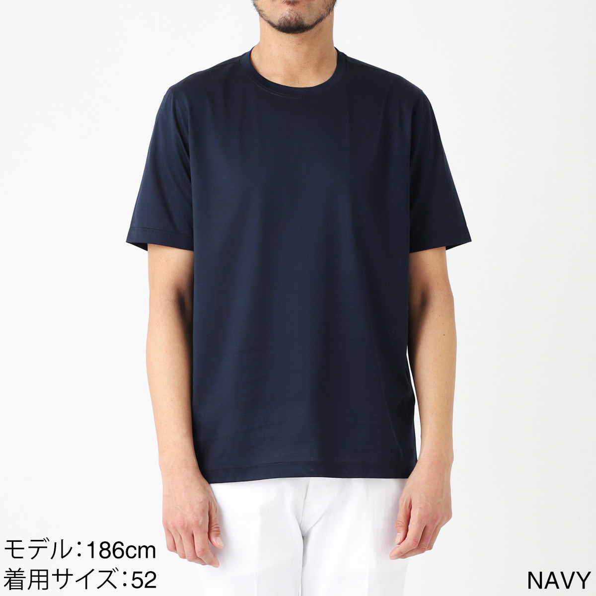 GRAN SASSO グランサッソ クルーネック ニット Tシャツ 半袖 46 GRANSASSO (グランサッソ) 無地 クルーネック 半袖 ニット T