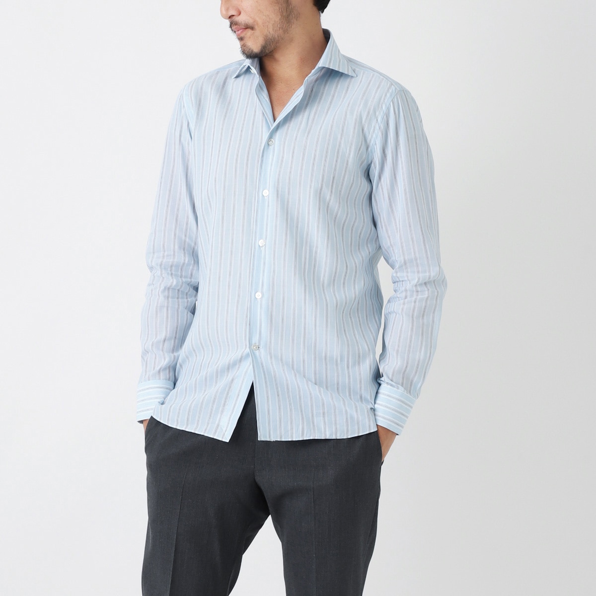 【アウトレット】BORRIELLO ボリエッロ ワイドカラー シャツ/セミワイドカラー フレンチカラー/MARECHIARO SLIM FIT メンズ