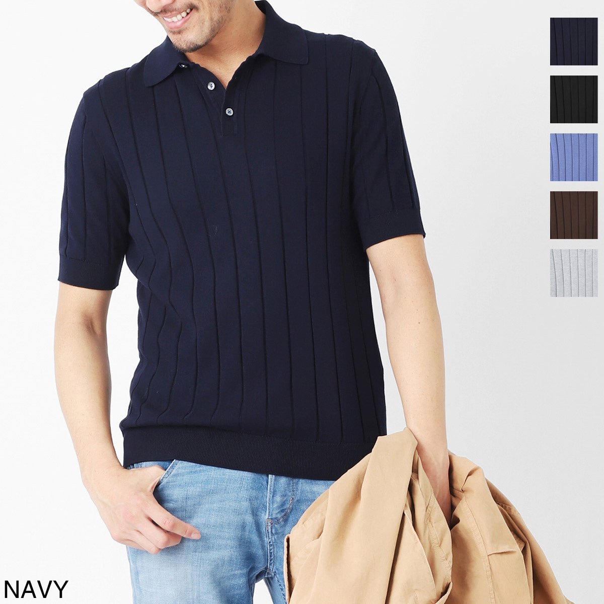 GALLIA ガッリア ニットポロシャツ/GALLIA KNIT PROJECT【大きいサイズあり】 メンズ