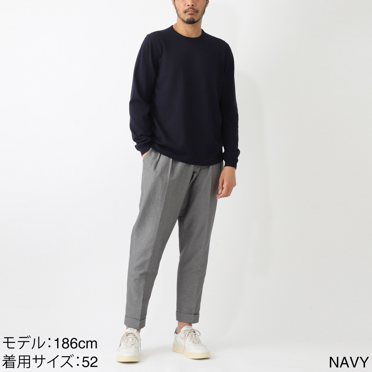 Gran Sasso グランサッソ クルーネックニット/PARICOLLO M/L 12G【大きいサイズあり】 メンズ