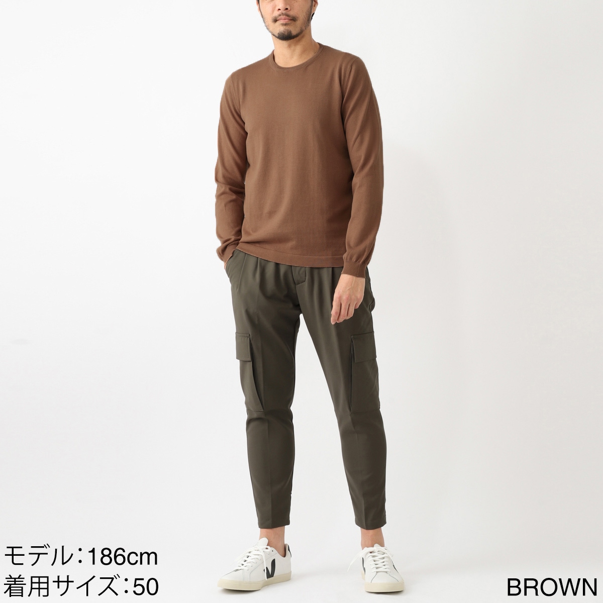 Gran Sasso グランサッソ クルーネックニット/PARICOLLO M/L 12G【大きいサイズあり】 メンズ
