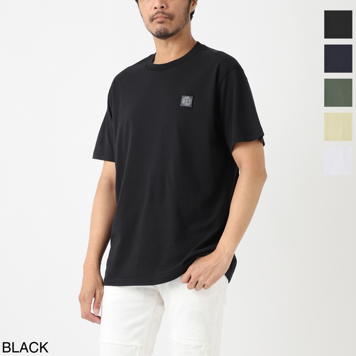 STONE ISLAND ストーンアイランド メンズクルーネックTシャツ 21957 ブラック /2024春夏新作 STONE ISLAND ストーンアイランド クルーネックTシャツ&frasl;23757 メンズ