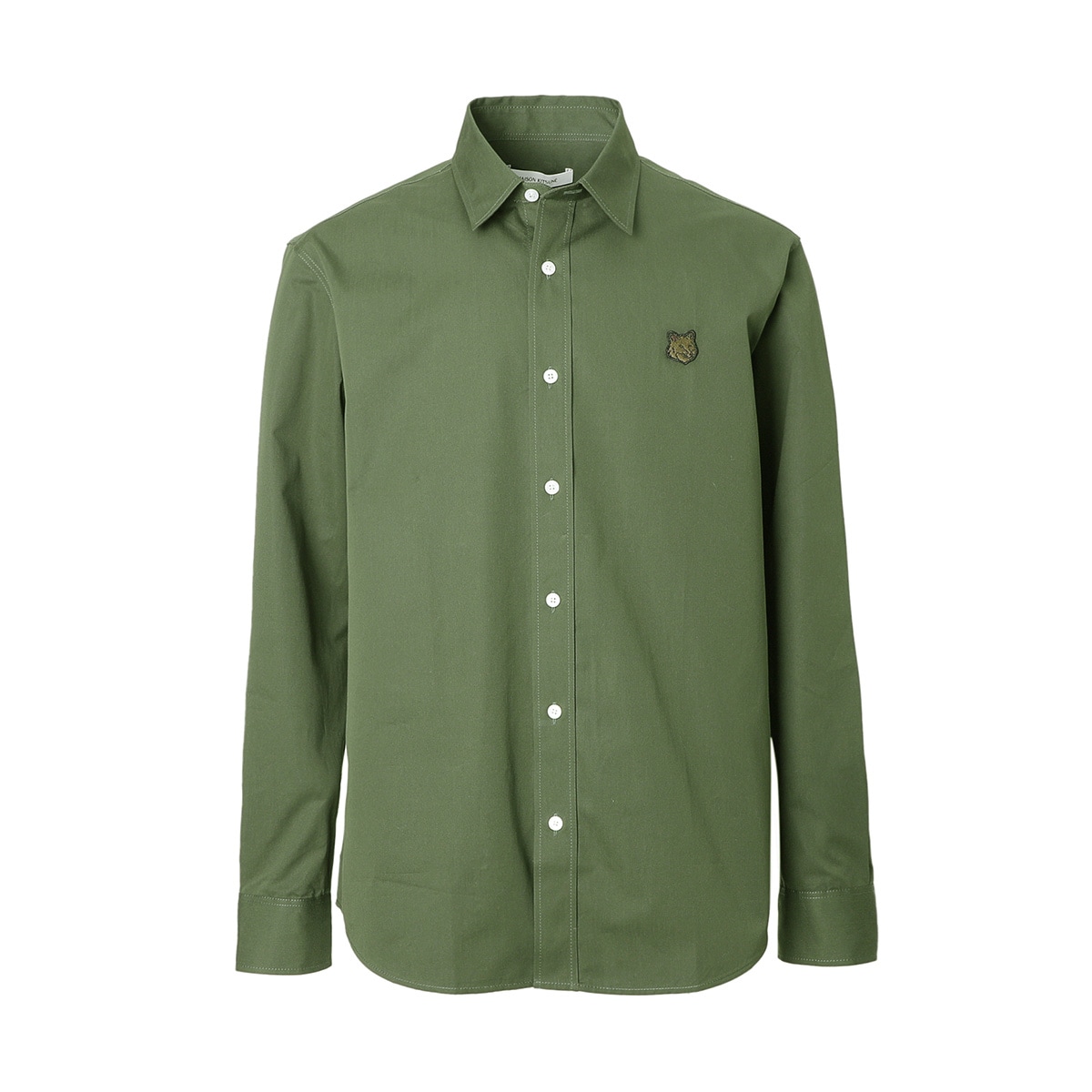 MAISON KITSUNE メゾンキツネ 長袖レギュラーカラーシャツ/カジュアルシャツ/CASUAL SHIRT WITH TONAL FOX HEAD PATCH IN COTTON POPLIN メンズ