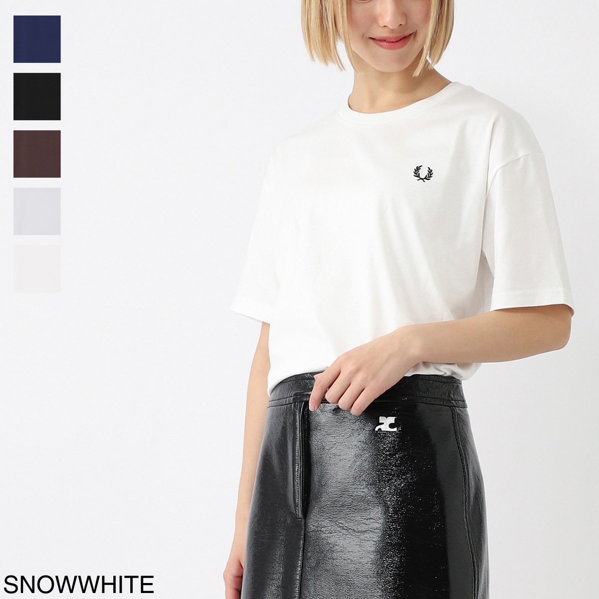 【ネコポス対応(1点まで)】FRED PERRY フレッドペリー クルーネックTシャツ/CREW NECK T-SHIRT レディース