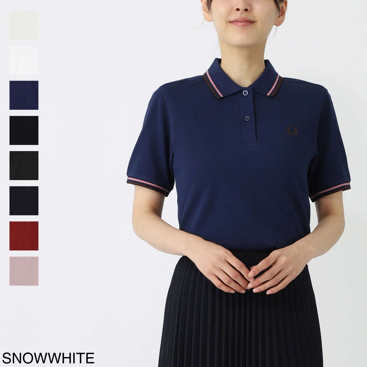 フレッドペリー　ポロシャツ　ブラック　ブルー Textured Knitted Polo Shirt(8 102：BLACK): | FRED PERRY