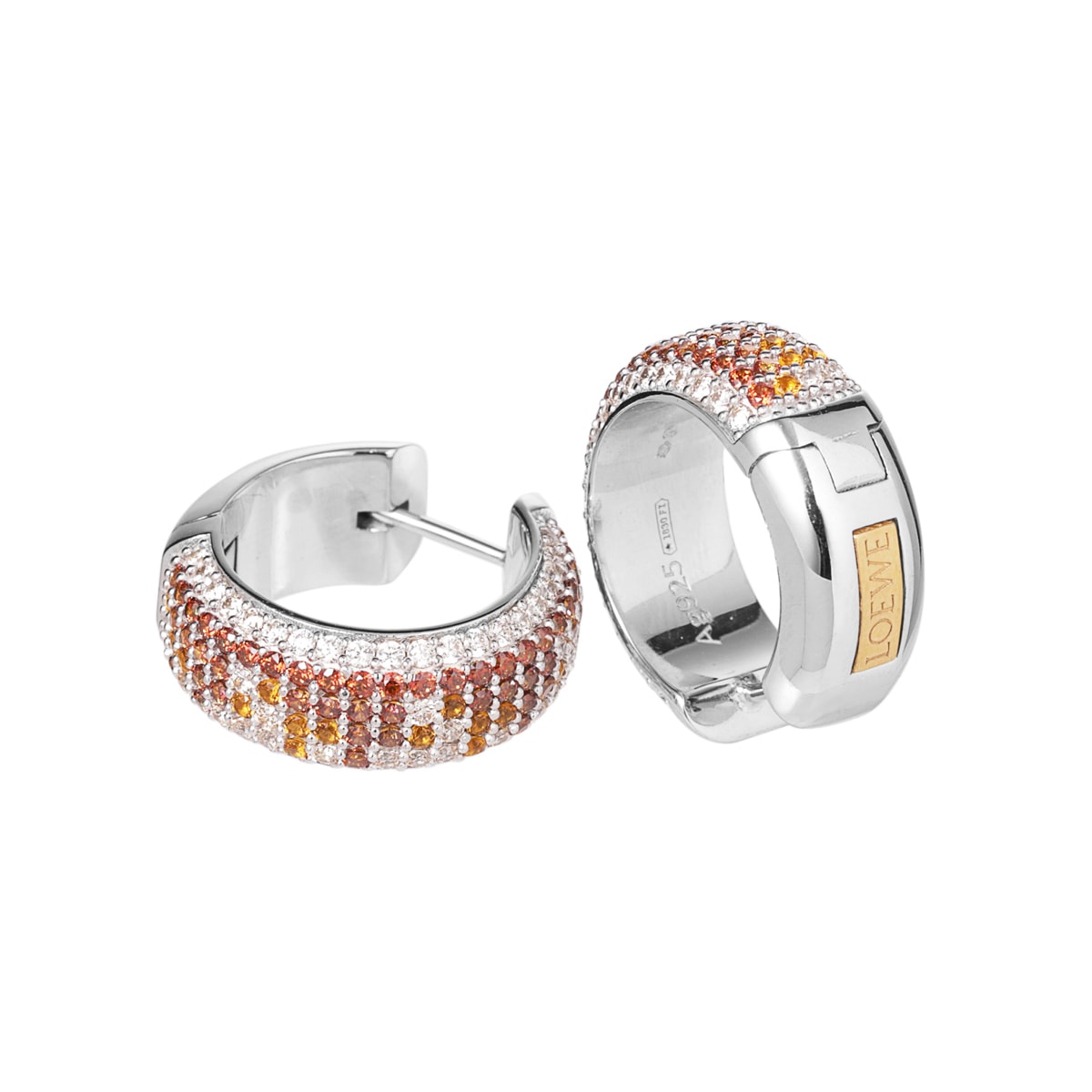 アウトレット】LOEWE ロエベ ピアス/PAVE HOOP EARRINGS【返品