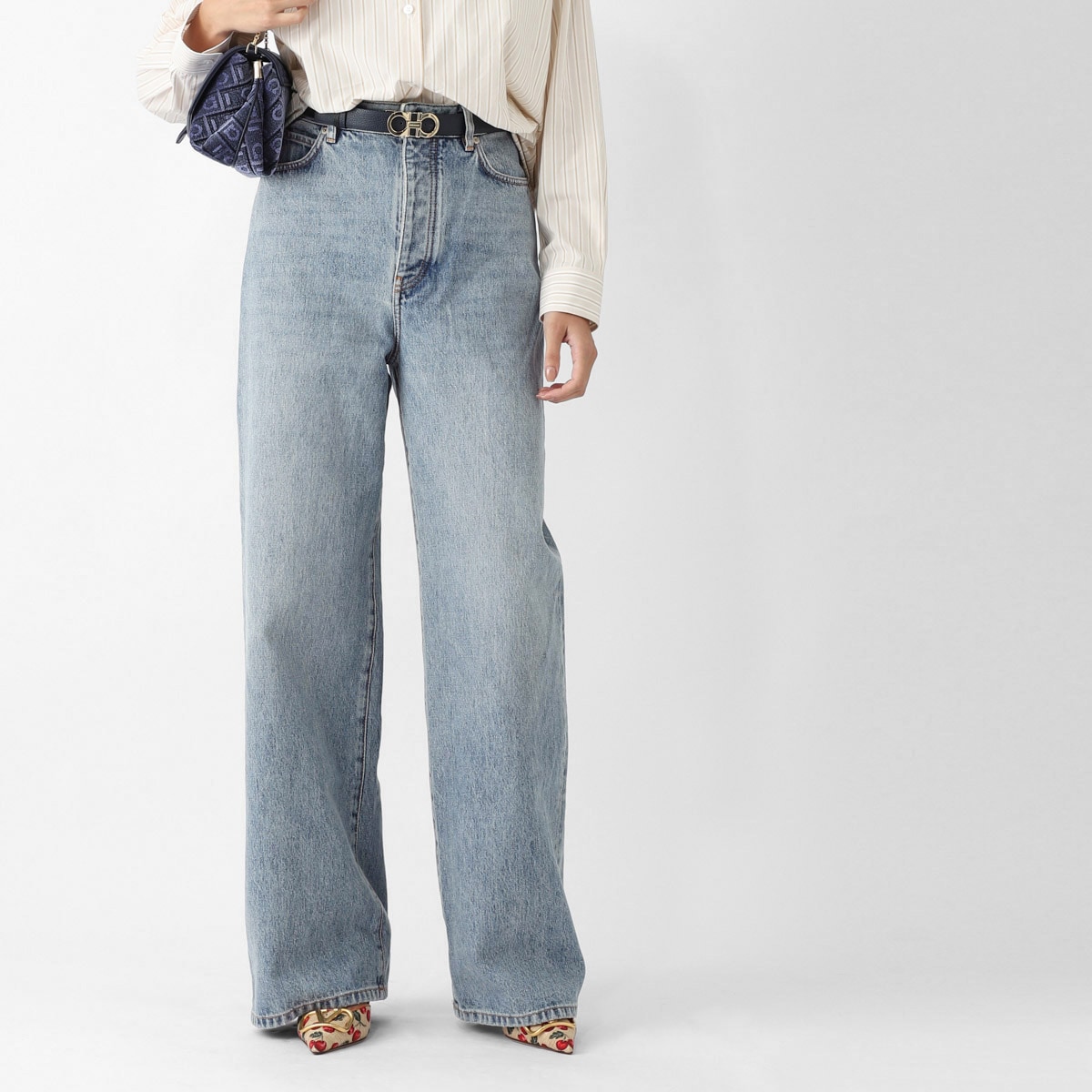 【アウトレット】LOEWE ロエベ ボタンフライジーンズ/HIGH WAISTED JEANS レディース