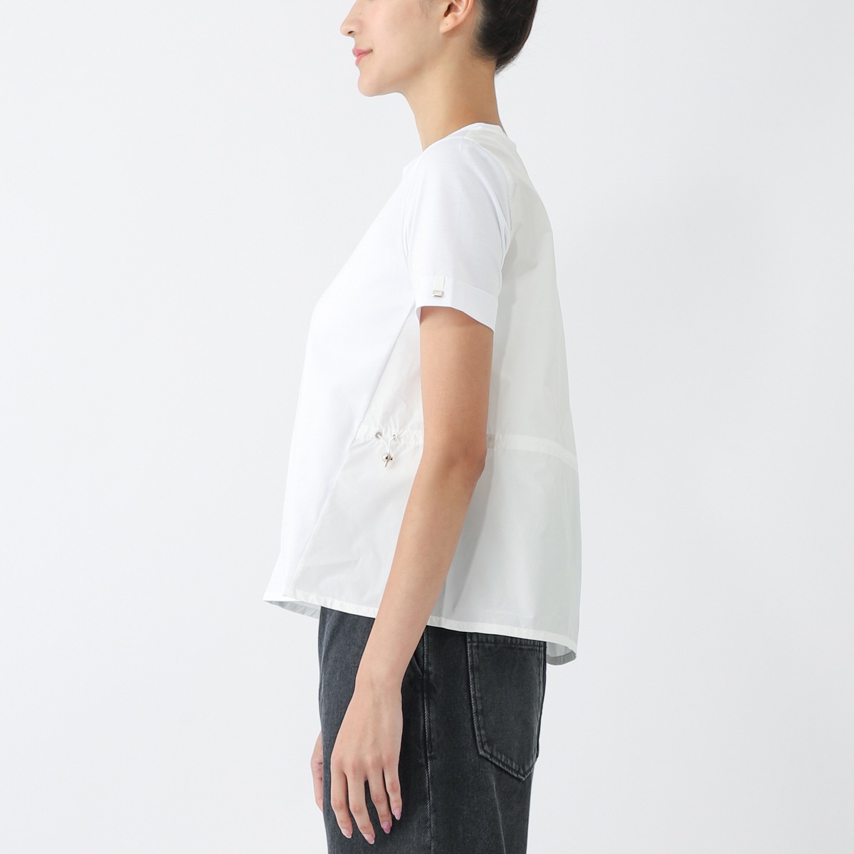 HERNO ヘルノ クルーネックTシャツ/CHIC COTTON JERSEY & NEW TECHNO TAFFETA【大きいサイズあり】 レディース