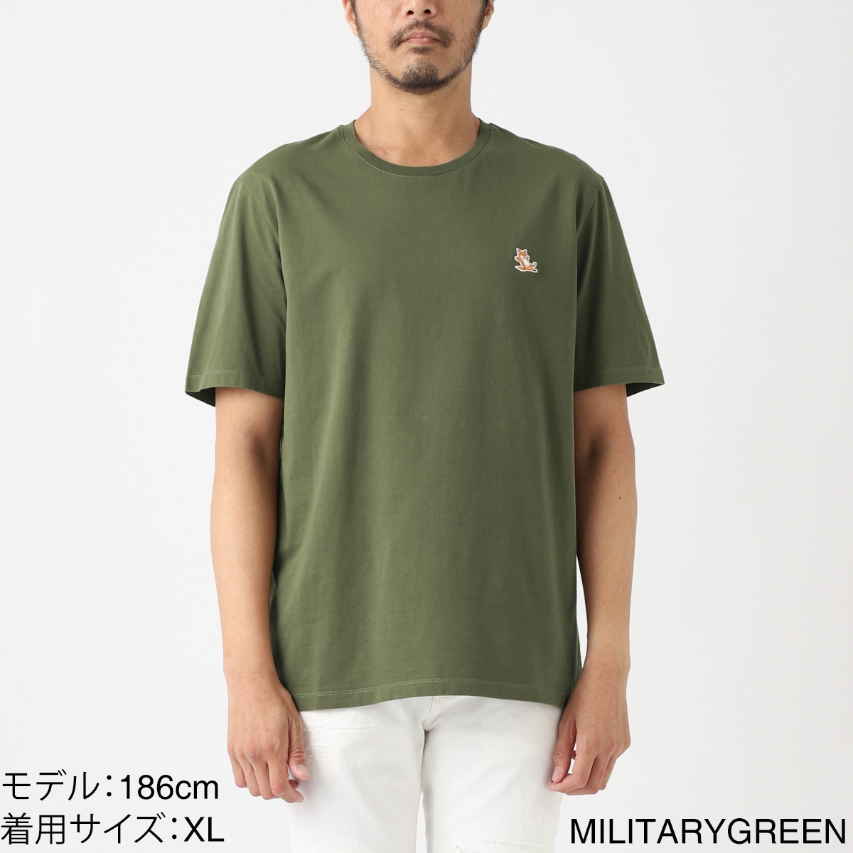 『ネコポス対応(1点まで)』MAISON KITSUNE メゾンキツネ クルーネックTシャツ/CHILLAX FOX PATCH REGULAR TEE SHIRT メンズ