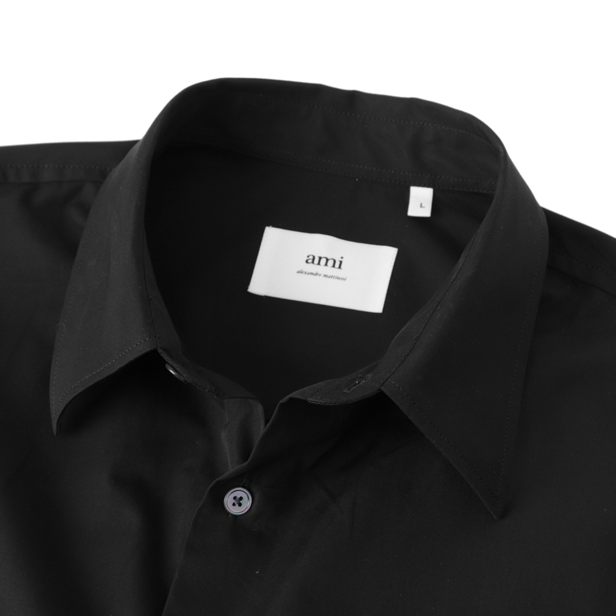 ami alexandre mattiussi シャツ　ブラック　37 S AMI Alexandre Mattiussi(アミアレクサンドルマテュッシ) ロング