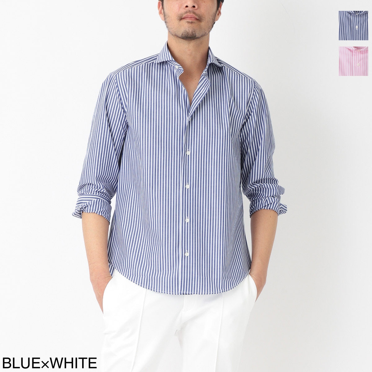 GALLIA ガッリア ホリゾンタルカラーシャツ/総柄シャツ【大きいサイズあり】 メンズ