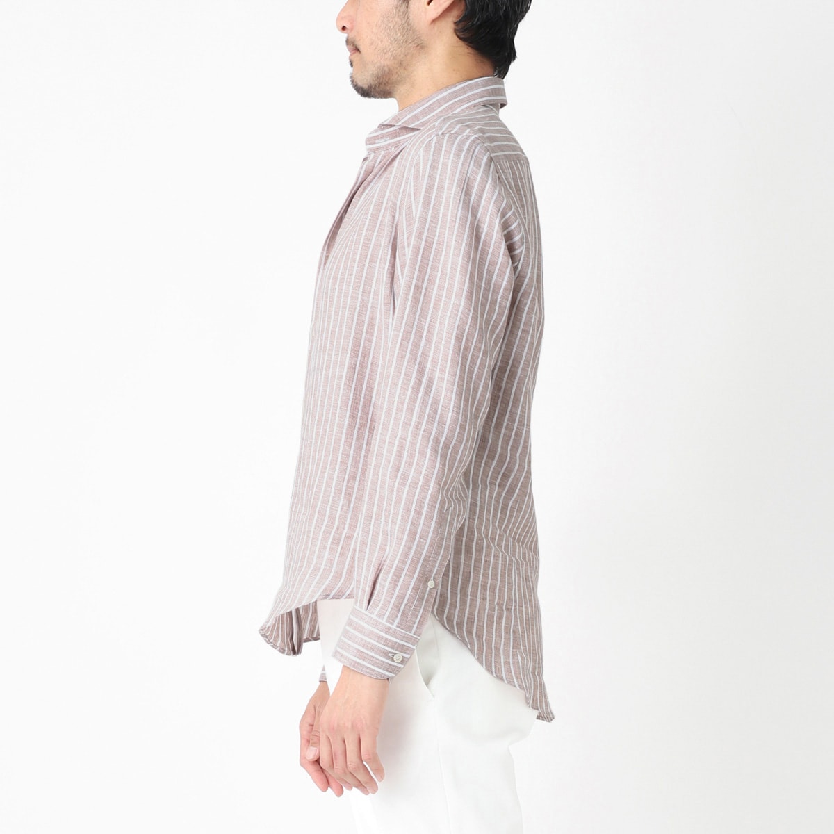 GALLIA ガッリア ホリゾンタルカラー リネンシャツ/総柄シャツ【大きいサイズあり】 メンズ