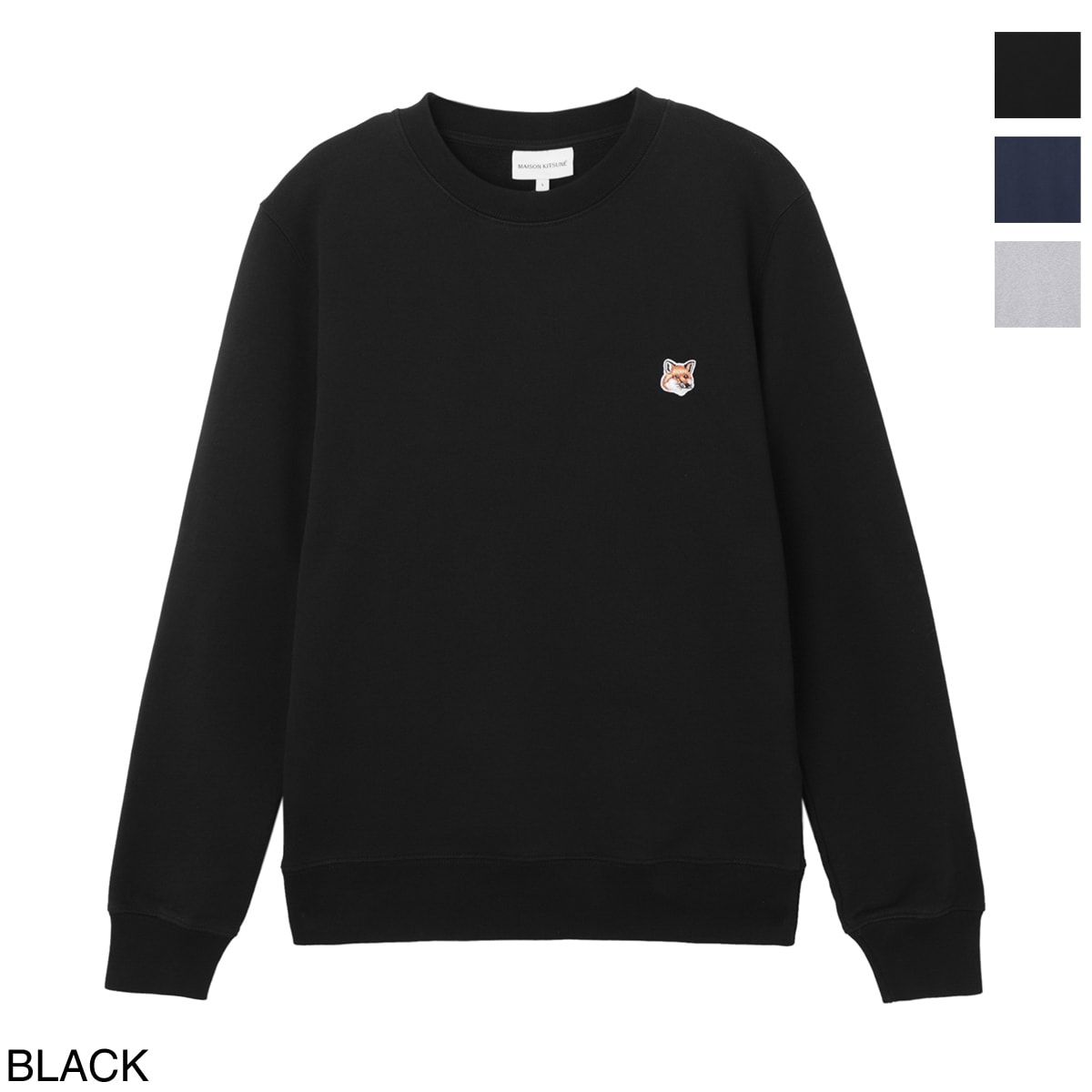 フォックスヘッド レギュラー スウェットシャツ　ブラック M ギフト用箱付き MAISON KITSUNE メゾンキツネ スウェットシャツ/FOX HEAD PATCH