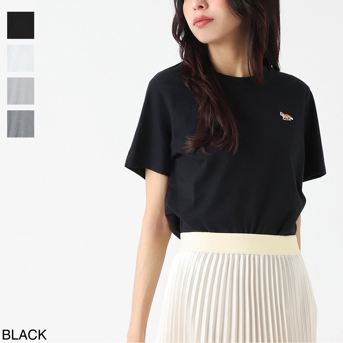 MAISON KITSUNE メゾンキツネ クルーネックTシャツ/BABY FOX PATCH REGULAR TEE SHIRT レディース