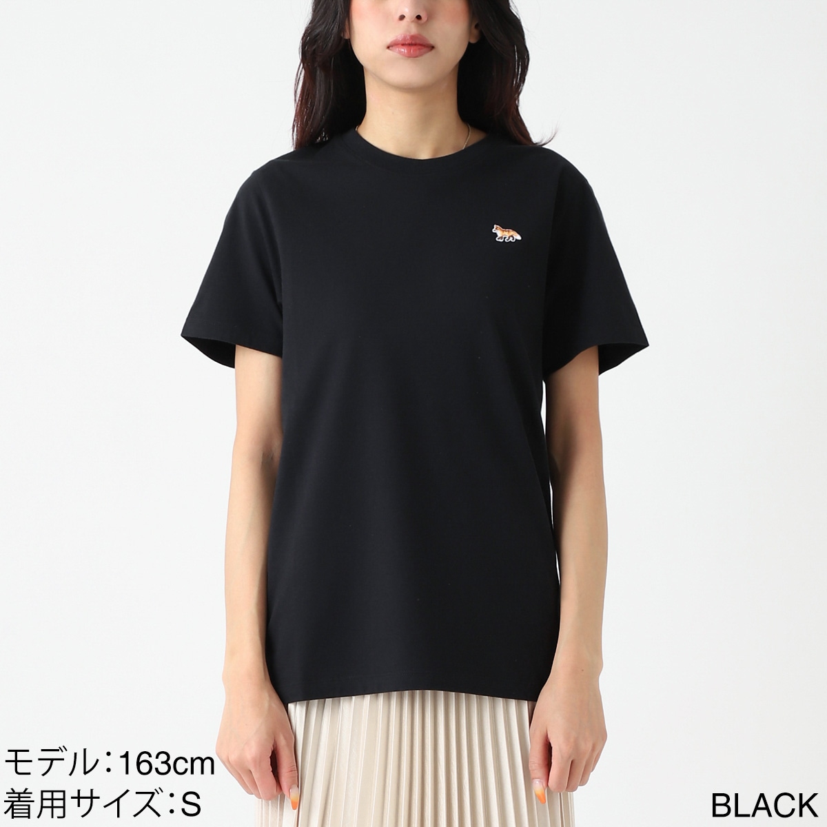 MAISON KITSUNE メゾンキツネ クルーネックTシャツ/BABY FOX PATCH REGULAR TEE SHIRT レディース